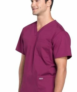 Cherokee Workwear Clearance Men's V-Neck Utility Solid Scrub Top -Cherokee Shop 3 ck ww695 clearance 650