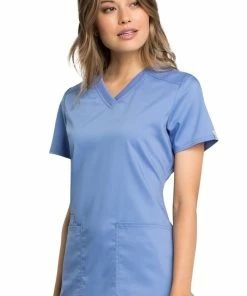 Cherokee Workwear Women's V-Neck Solid Scrub Top -Cherokee Shop 3 ck ww770ab 650