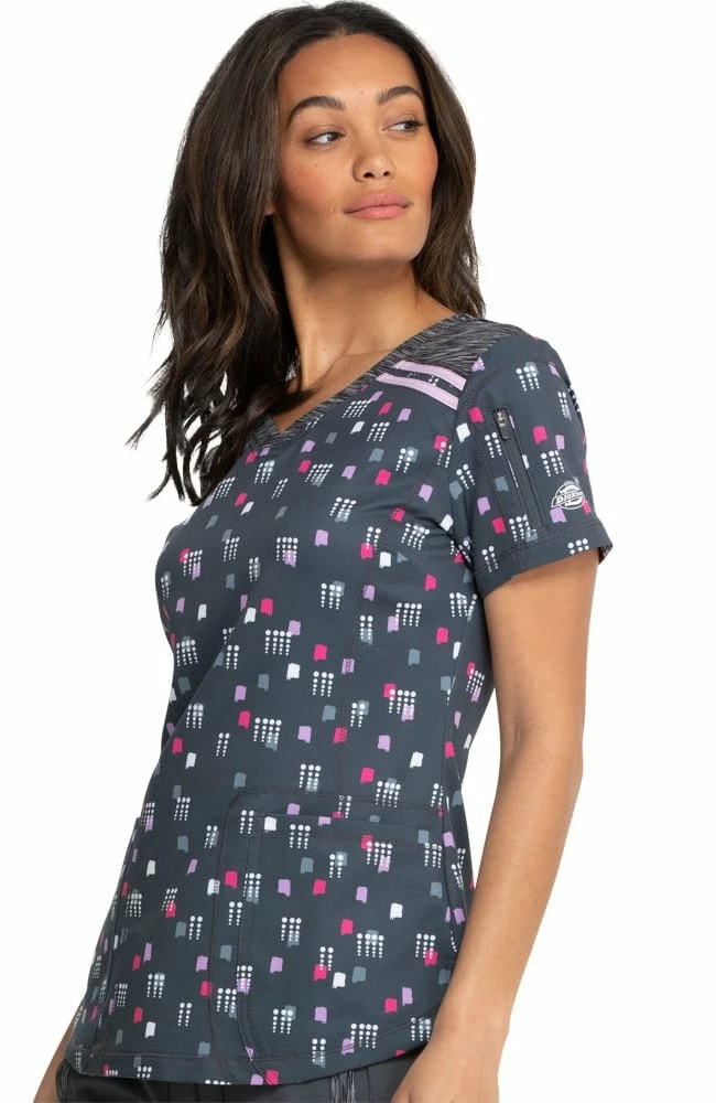 Dickies Clearance Women's Dots So Geo Print Scrub Top 5 Dickies Clearance Women's Dots So Geo Print Scrub Top - Image 3