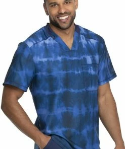 Dickies Clearance Men's Tie Dye Stripes Navy Print Scrub Top 7 Dickies Clearance Men's Tie Dye Stripes Navy Print Scrub Top -Cherokee Shop 3 di dk613 printclearance 650 1