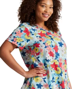 Dickies Women's Blooms So Retro Print Scrub Top -Cherokee Shop 3 di dk616 print 650 2