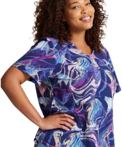 Dickies Women's Digital Waves Print Scrub Top -Cherokee Shop 3 di dk623 print 650