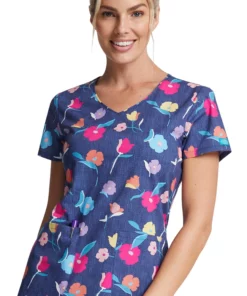 Dickies Clearance Women's Denim Garden Print Scrub Top 9 Dickies Clearance Women's Denim Garden Print Scrub Top -Cherokee Shop 3 di dk700 printclearance 650