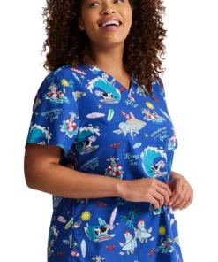 Dickies Women's Cowabunga Friends Print Scrub Top 8 Dickies Women's Cowabunga Friends Print Scrub Top -Cherokee Shop 3 di dk717 print 650 1