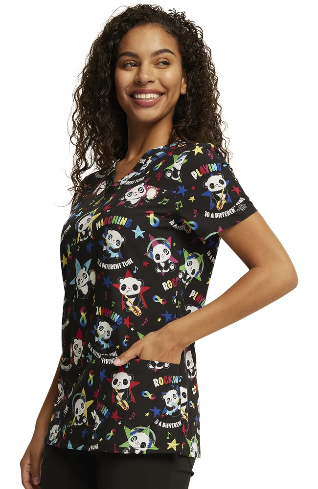 Dickies Women's Different Tune Print Scrub Top 5 Dickies Women's Different Tune Print Scrub Top - Image 3