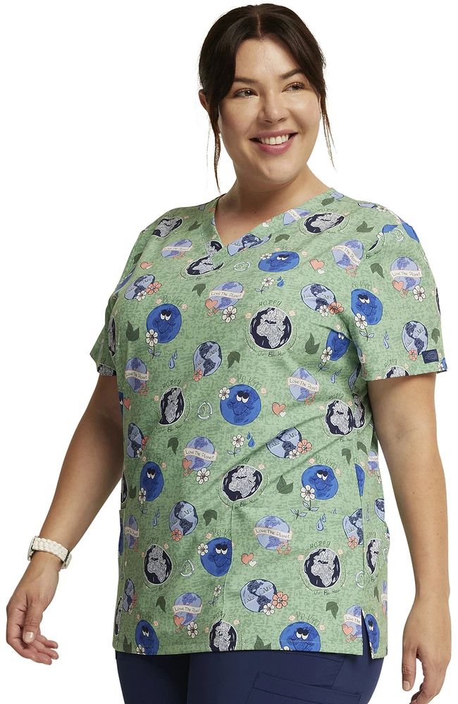 Dickies Women's Happy To Be Here Print Scrub Top 5 Dickies Women's Happy To Be Here Print Scrub Top - Image 3