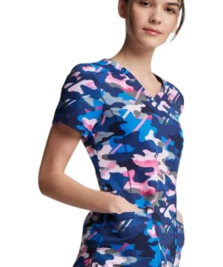 Dickies Women's V-Neck Camo In Line Print Scrub Top -Cherokee Shop 3 di dk731 print 650 1