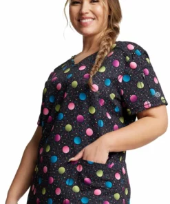 Dickies Women's V-Neck Dot's Poppin' Print Scrub Top -Cherokee Shop 3 di dk731 print 650