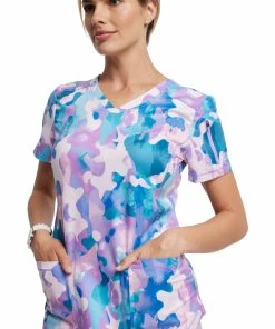 Dickies Women's Soft Camo-tion Print Scrub Top 10 Dickies Women's Soft Camo-tion Print Scrub Top -Cherokee Shop 3 di dk731 print 650 3