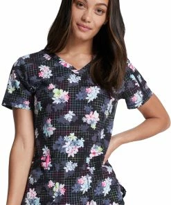 Dickies Clearance Women's Light Bright Blooms Print Scrub Top 9 Dickies Clearance Women's Light Bright Blooms Print Scrub Top -Cherokee Shop 3 di dk731 printclearance 650
