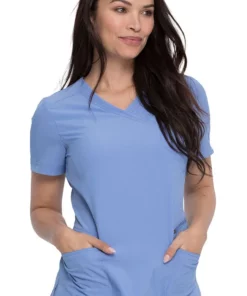 Dickies Clearance Women's Mock Wrap Solid Scrub Top -Cherokee Shop 3 di dk780 clearance 650