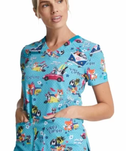 Dickies Clearance Women's Vacay All Day Print Scrub Top 9 Dickies Clearance Women's Vacay All Day Print Scrub Top -Cherokee Shop 3 di dk876 printclearance 650