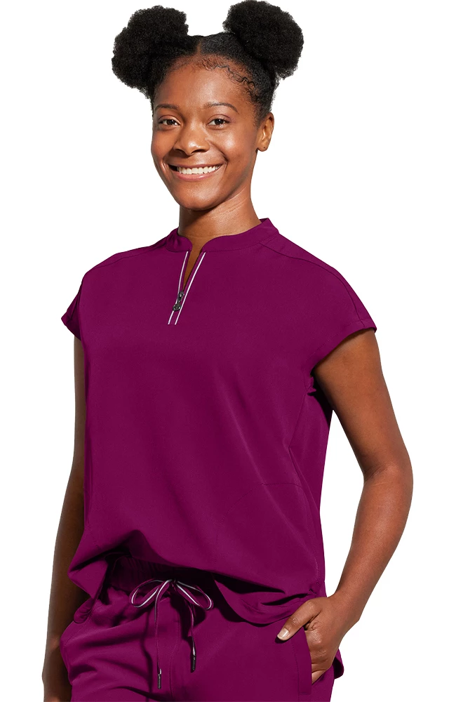 Healing Hands Women's Sandy Zip Mandarin Collar Scrub Top 5 Healing Hands Women's Sandy Zip Mandarin Collar Scrub Top - Image 3