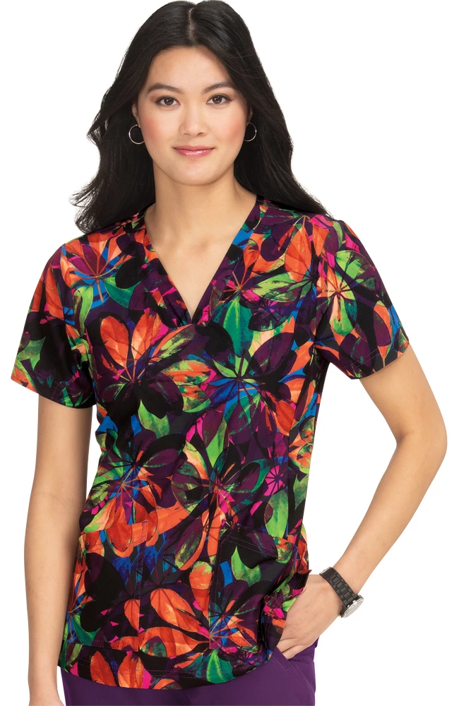 Clearance Planet Koi Women's Aria Falling Leaves Print Scrub Top 5 Clearance Planet Koi Women's Aria Falling Leaves Print Scrub Top - Image 3