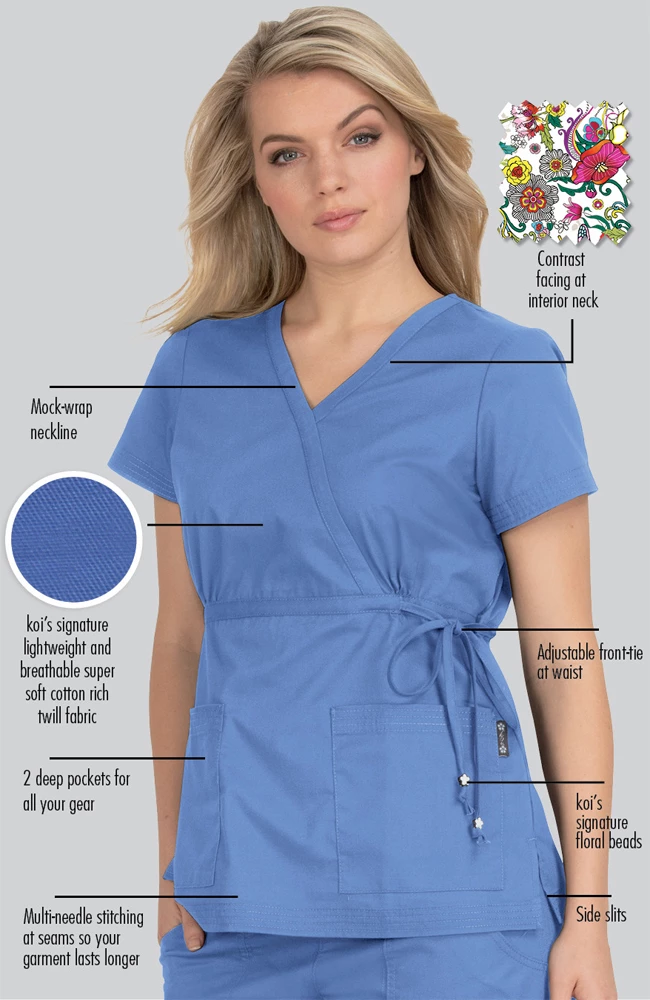 Koi Clearance Women's Katelyn Wrap Solid Scrub Top 5 Koi Clearance Women's Katelyn Wrap Solid Scrub Top - Image 3