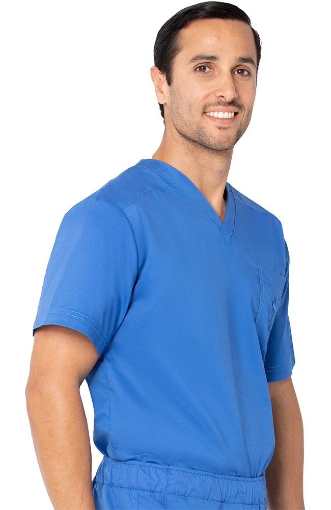 Landau Clearance Stretch Men's By V-Neck Solid Scrub Top 5 Landau Clearance Stretch Men's By V-Neck Solid Scrub Top - Image 3