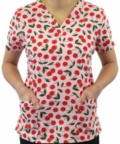 Maevn Uniforms Women's Cherries Berries Print Scrub Top -Cherokee Shop 3 mv 1767 print 650