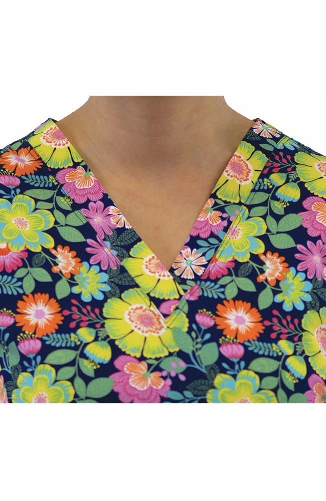 Maevn Uniforms Women's Antique Floral Print Scrub Top 5 Maevn Uniforms Women's Antique Floral Print Scrub Top - Image 3