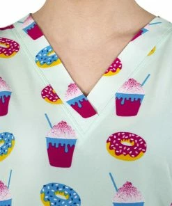 Maevn Uniforms Clearance Women's Brain Freeze Print Scrub Top -Cherokee Shop 3 mv 1767 printclearance 650 2