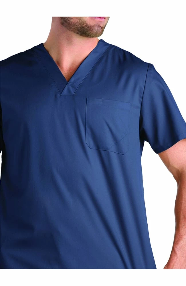 EON Men's V-Neck Mesh Panel COOLMAX Solid Scrub Top 5 EON Men's V-Neck Mesh Panel COOLMAX Solid Scrub Top - Image 3