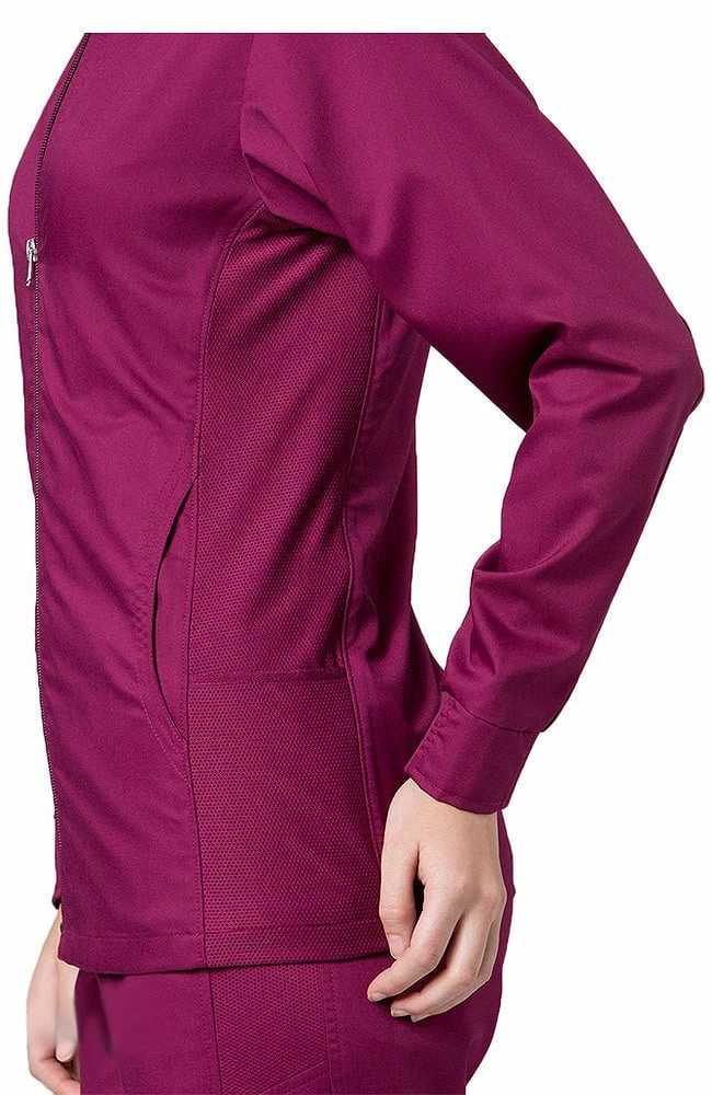 EON Women's COOLMAX Mesh Panel Solid Scrub Jacket 5 EON Women's COOLMAX Mesh Panel Solid Scrub Jacket - Image 3
