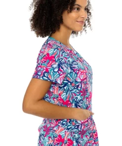 Med Couture Women's Vicky Floral Tropical Print Scrub Top -Cherokee Shop 3 pe 8564 print 650