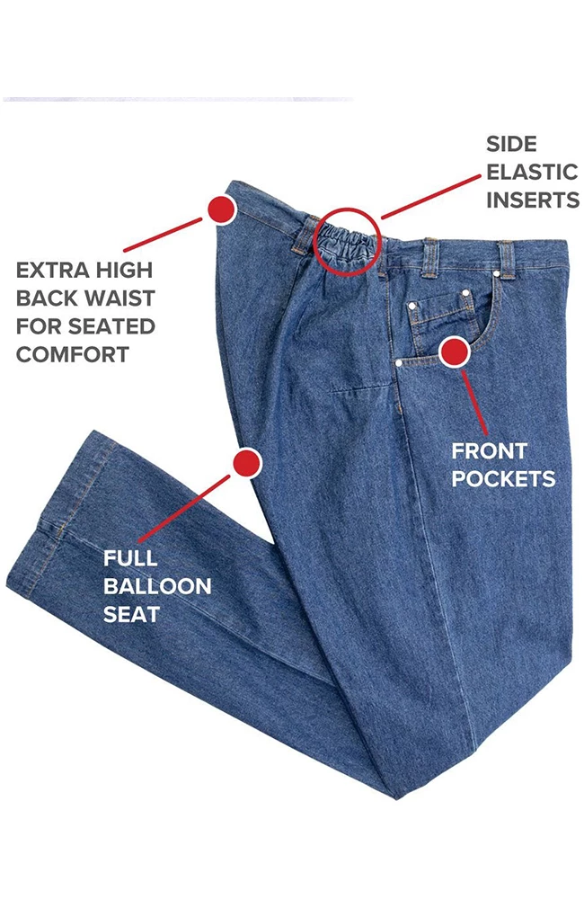 Silverts Clearance Men's Stretch Denim Wheelchair Jeans 5 Silverts Clearance Men's Stretch Denim Wheelchair Jeans - Image 3