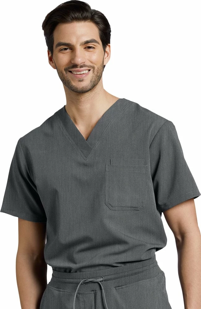 White Cross Men's V-Neck Chest Pocket Solid Scrub Top 5 White Cross Men's V-Neck Chest Pocket Solid Scrub Top - Image 3