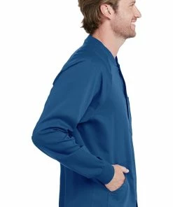 Grey's Anatomy Clearance Men's Snap Front Raglan Sleeve Solid Scrub Jacket -Cherokee Shop 4 bc 0406 clearance 650