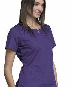 Cherokee Workwear Clearance Women's Round Neck Solid Scrub Top -Cherokee Shop 4 ck 4824 clearance 650