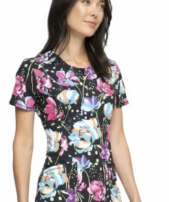 Cherokee Clearance Women's Painted Petals Print Scrub Top -Cherokee Shop 4 ck ck609 printclearance 650 1
