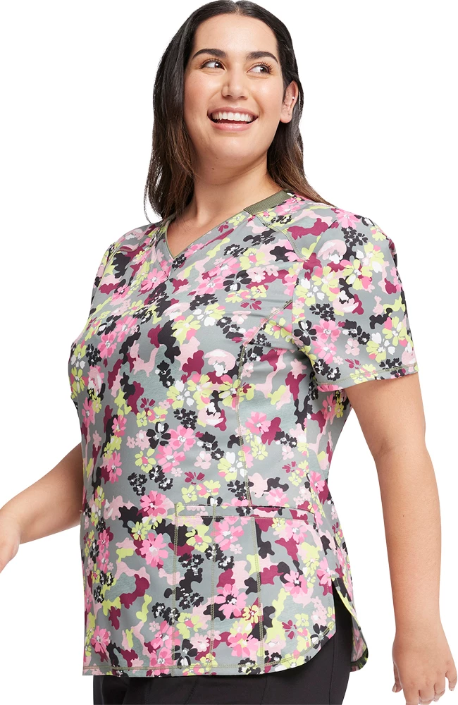 Cherokee Women's Floral Camotion Print Scrub Top 6 Cherokee Women's Floral Camotion Print Scrub Top - Image 4