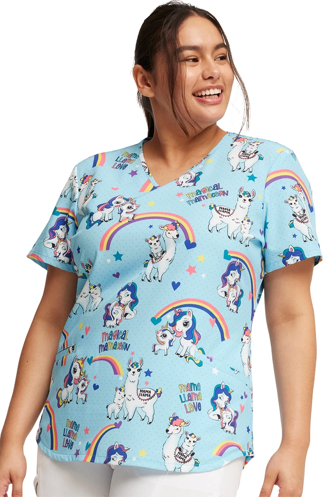 Cherokee Women's Rainbow Mamas Print Scrub Top 6 Cherokee Women's Rainbow Mamas Print Scrub Top - Image 4