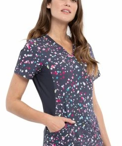 Cherokee Clearance Women's Speckled Spots Print Scrub Top -Cherokee Shop 4 ck ck642 printclearance 650