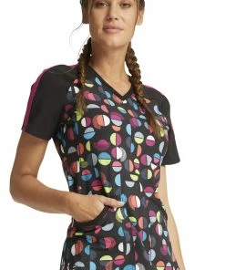 Cherokee Clearance Women's Geo Nouveau Print Scrub Top -Cherokee Shop 4 ck ck645 printclearance 650