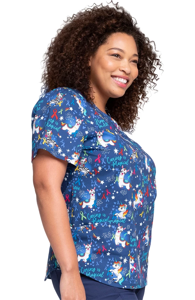Cherokee Clearance Women's Magical Care Print Scrub Top 6 Cherokee Clearance Women's Magical Care Print Scrub Top - Image 4