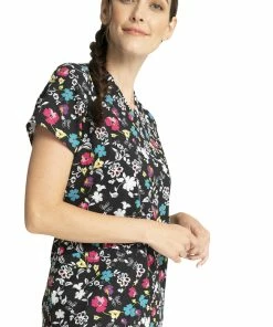 Cherokee Clearance Women's Scroll For It Print Scrub Top -Cherokee Shop 4 ck ck671 printclearance 650 1