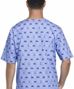 Cherokee Clearance Men's V-Neck Nautical Print Scrub Top 9 Cherokee Clearance Men's V-Neck Nautical Print Scrub Top -Cherokee Shop 4 ck ck675 printclearance 650 1