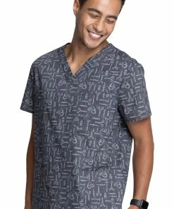 Cherokee Clearance Men's Instrumental Helpers Print Scrub Top -Cherokee Shop 4 ck ck691 printclearance 650