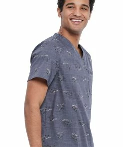 Cherokee Clearance Men's Rawrsome Print Scrub Top -Cherokee Shop 4 ck ck692 printclearance 650
