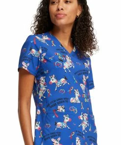 Cherokee Women's Born To Stand Out Print Scrub Top -Cherokee Shop 4 ck ck703 print 650 1