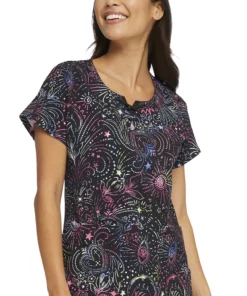 Heartsoul Clearance Women's Round Neck Celestial Twist Print Scrub Top 9 Heartsoul Clearance Women's Round Neck Celestial Twist Print Scrub Top -Cherokee Shop 4 ck hs685 printclearance 650