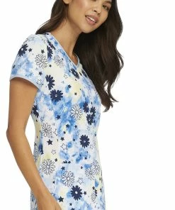Heartsoul Clearance Women's Daisy Spirit Print Scrub Top -Cherokee Shop 4 ck hs878 printclearance 650