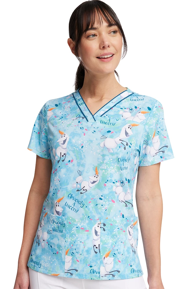 Cherokee Women's Obviously A Unicorn Print Scrub Top 6 Cherokee Women's Obviously A Unicorn Print Scrub Top - Image 4