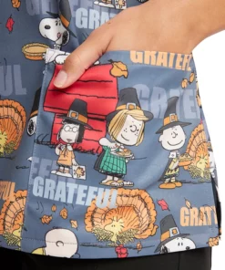 Cherokee Women's Grateful Snoopy Print Scrub Top -Cherokee Shop 4 ck tf614 print 650 2