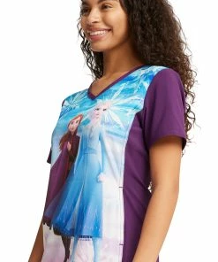 Cherokee Women's Sisters Print Scrub Top -Cherokee Shop 4 ck tf627 print 650 3