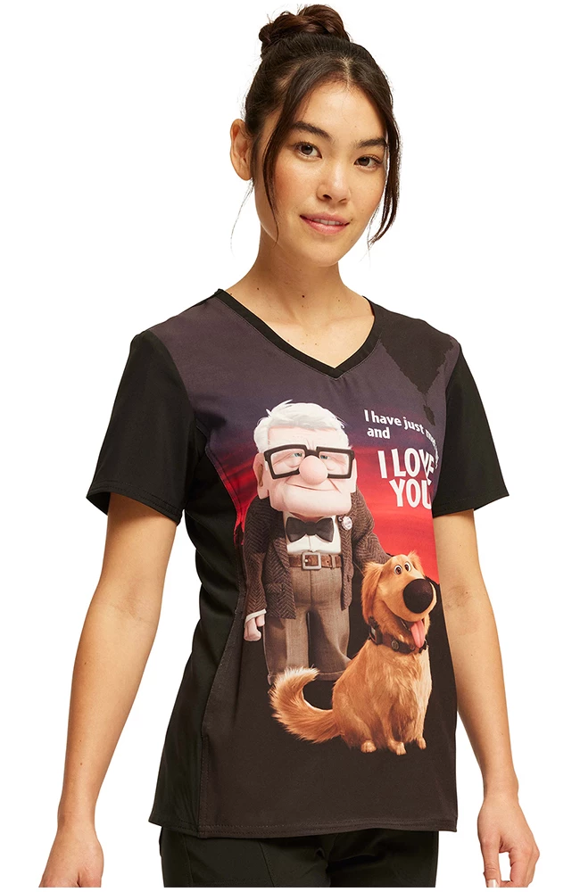 Cherokee Women's Dug The Dog Print Scrub Top 6 Cherokee Women's Dug The Dog Print Scrub Top - Image 4