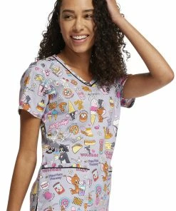 Cherokee Women's Yum Yum Yummy Print Scrub Top 9 Cherokee Women's Yum Yum Yummy Print Scrub Top -Cherokee Shop 4 ck tf633 print 650