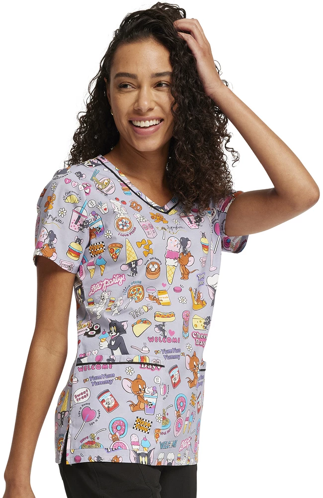 Cherokee Women's Yum Yum Yummy Print Scrub Top 6 Cherokee Women's Yum Yum Yummy Print Scrub Top - Image 4