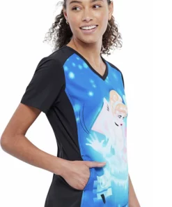 Cherokee Clearance Women's Dont Be Late Print Scrub Top -Cherokee Shop 4 ck tf637 printclearance 650 1